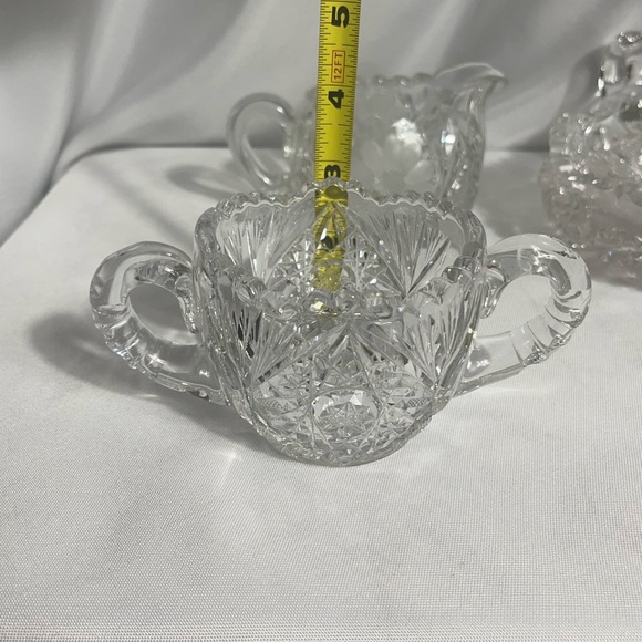 Antique American Brilliant Period Cut
Crystal Glass Sugar & Creamer Set
W/Dish - Picture 13 of 14